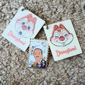 Vintage Disney Enamel Pin and Animated Identification Tags